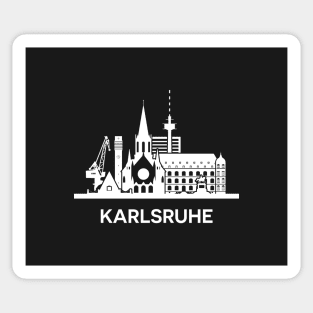 Karlsruhe Skyline, white Sticker